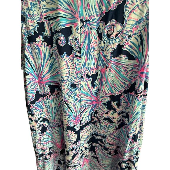 Lilly Pulitzer Womens Deep Sea Navy Blue Luella Shells Bells Pima Dress Large - Picture 8 of 12